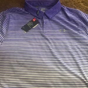 Men’s Under Armour Golf Polo XXL purple and white